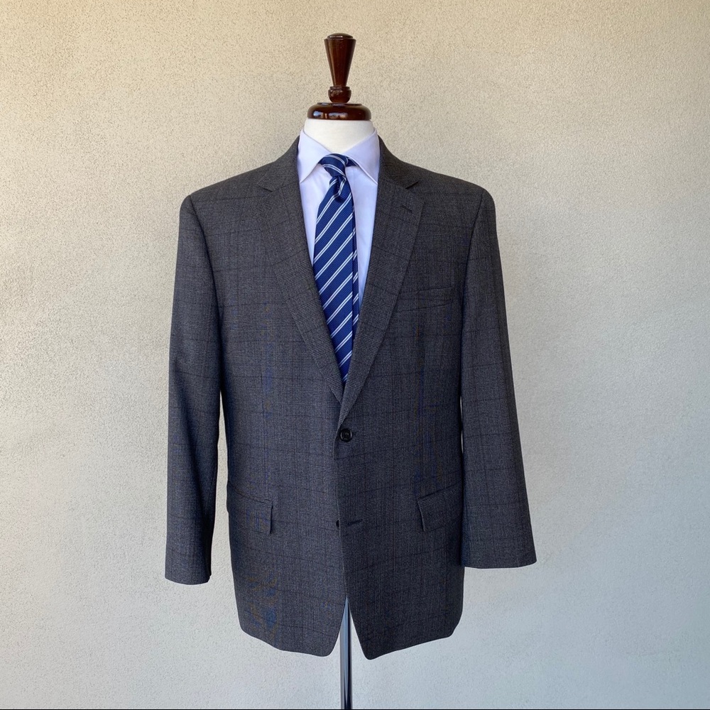 Michael Kors Glenplaid Wool Blazer 2 Button Plaid